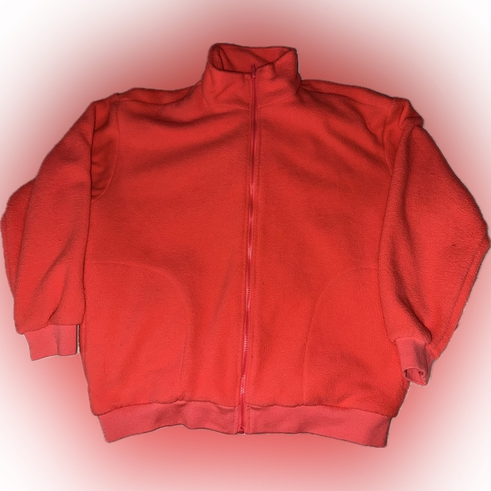 Neon salmon pink urban outfitters zip up jacket